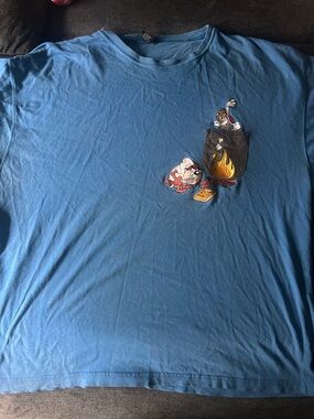 Vintage 90s Warner Bros Looney Tunes Pocket Tee — Bugs Bunny & Taz Graphic XXL